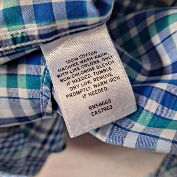 Nordstrom Blue Plaid Button Down Shirt - Picture 5 of 6